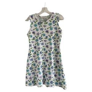 YOUNIQUE (NWT) Summer WhiteBluePurple Floral Sleeveless Knee Length Dress-LARGE